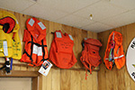 Life vests of people rescued